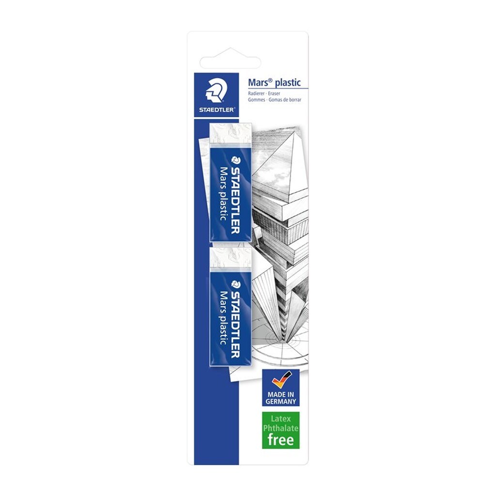 Staedtler Mars Plastic viskelæder 65x23x13mm 2/Bk