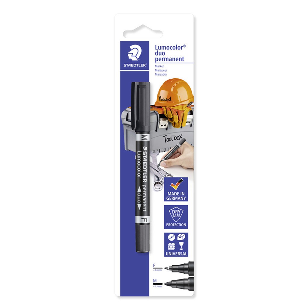 Staedtler Lumocolor Duo Marker Perm Sort 1/Bk
