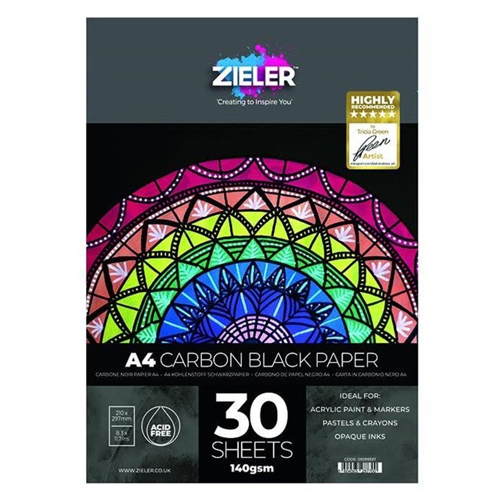 Zieler Blok med sort papir A4 30 ark140g