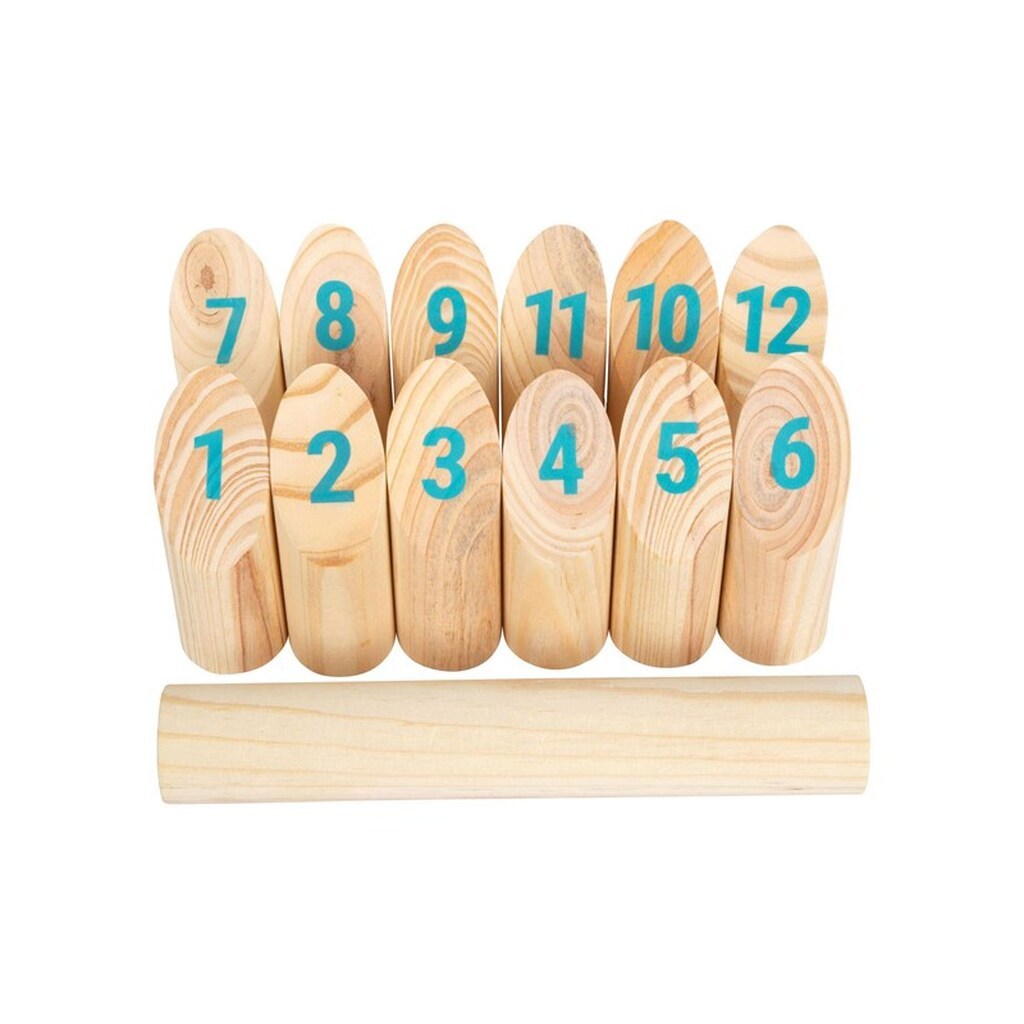 Wooden Kubb with Numbers Throwing Game in Bag 13dlg.