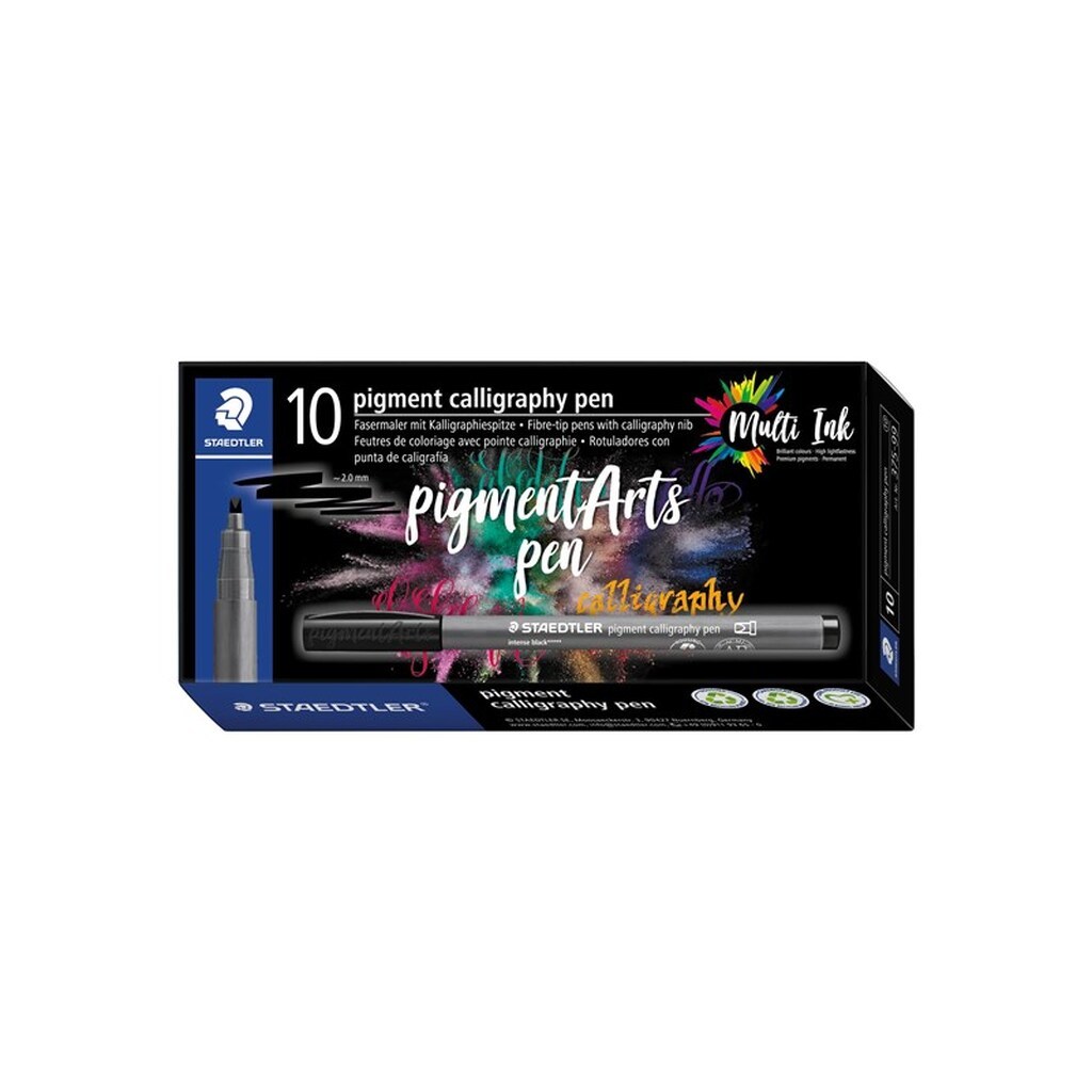 Staedtler KALLIGRAFI PEN PIGMENT, ÆSKE 10 STK, OLIVEN GRØN
