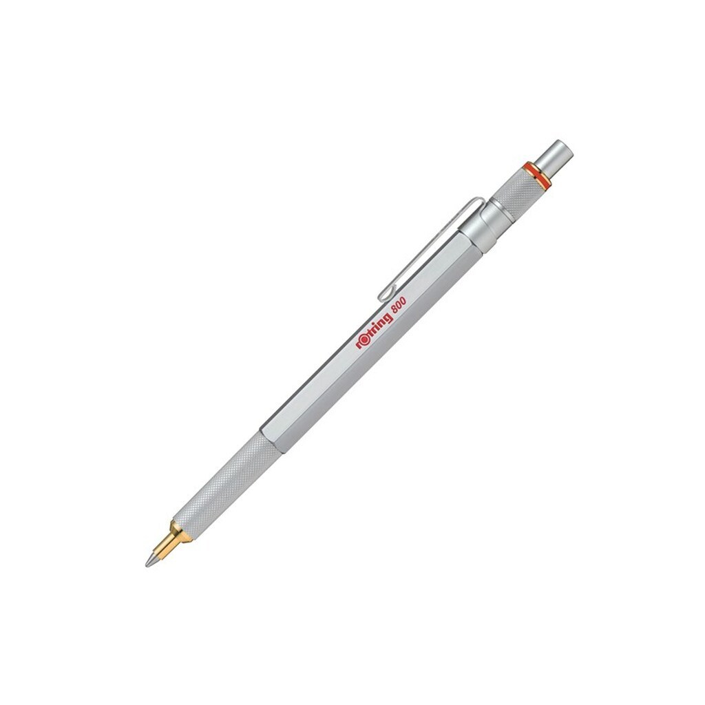 Rotring rOtring 800 kuglepen | Mellempunkt | Sort blæk | Sølv tønde | Genopfyldning