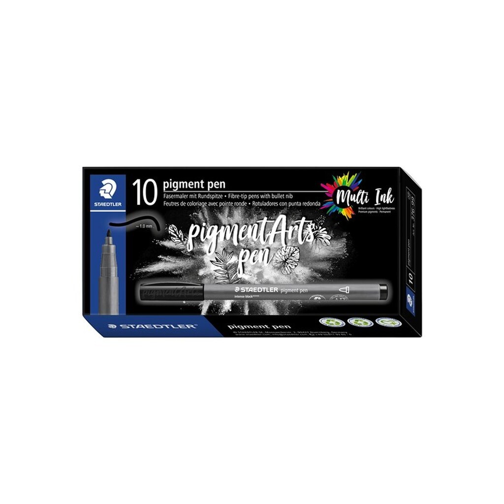 Staedtler STAEDTLER PIGMENT PEN, ÆSKE 10 STK, INTENS SORT