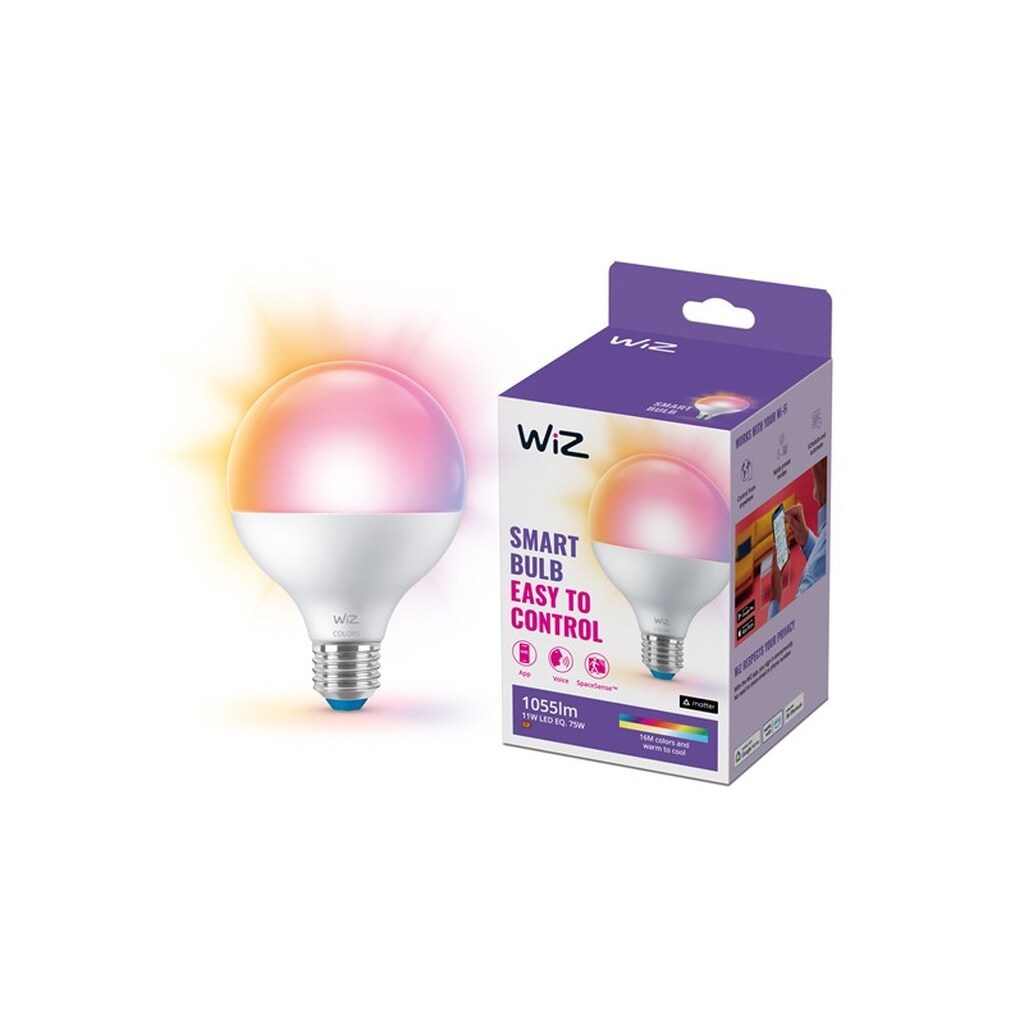 WiZ Full Color G95 E27 Smart Stor Globepære - RGB/16 millioner farver + dæmpbart hvidt LED-lys