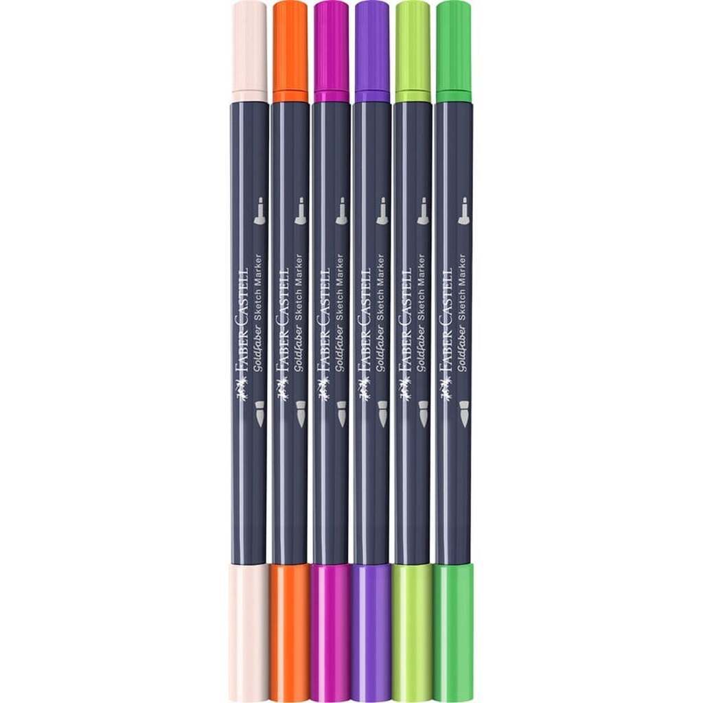 Faber-Castell Gokdfaber Sketch Marker, 6kt sæt, Graphic Novel