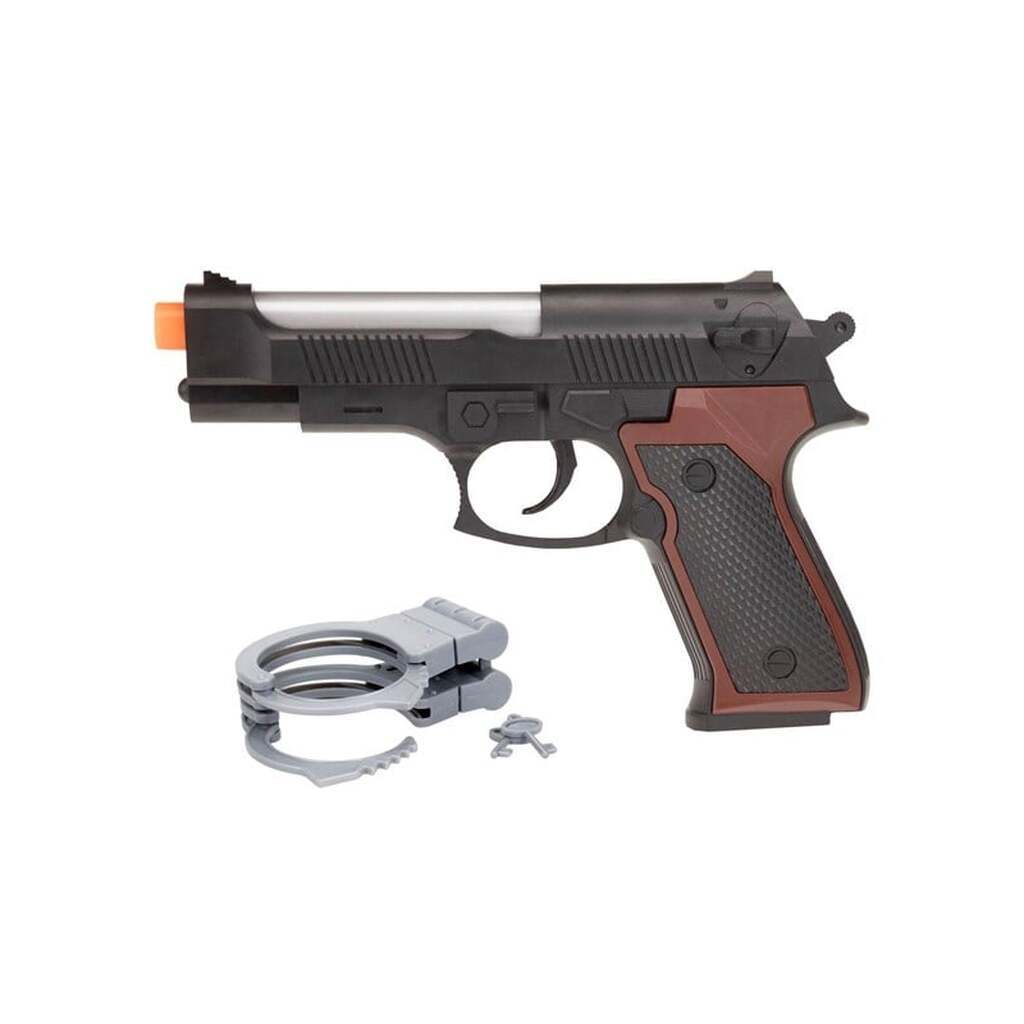 Toi-Toys Police Gun Light and Sound with Handcuffs