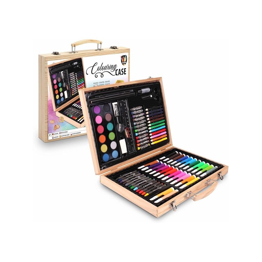 Grafix Coloring sæt - 86 dele i træ kuffert