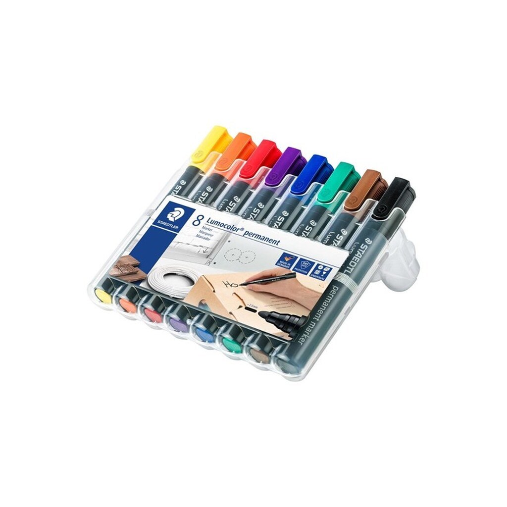 Staedtler Lumocolor Marker Perm 2mm 8ass/boks