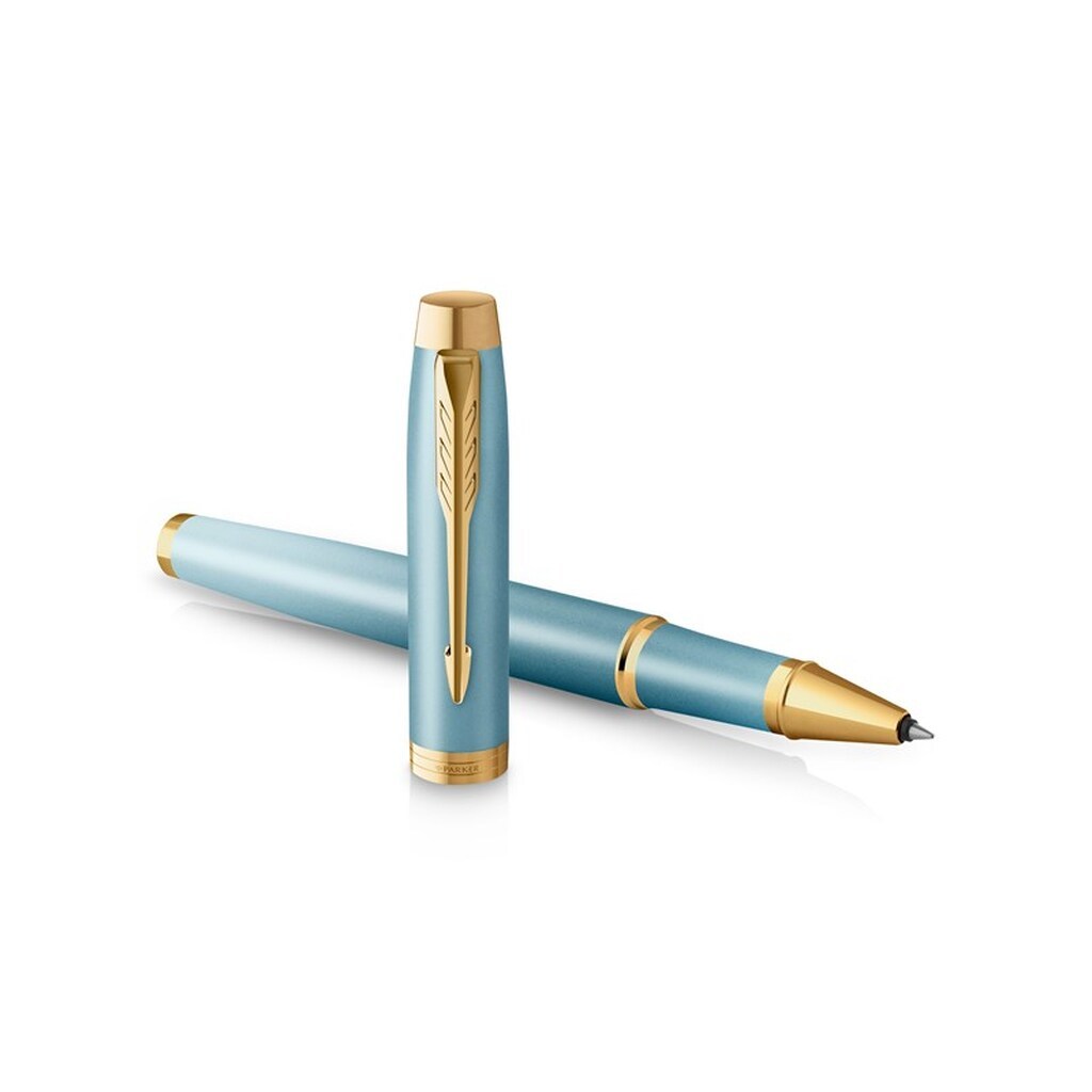 Parker IM Writing Rituals Rollerball Pen | Turkis grøn finish | Guldbeklædning | Fin spids | Sort blækpatron | Gaveæske