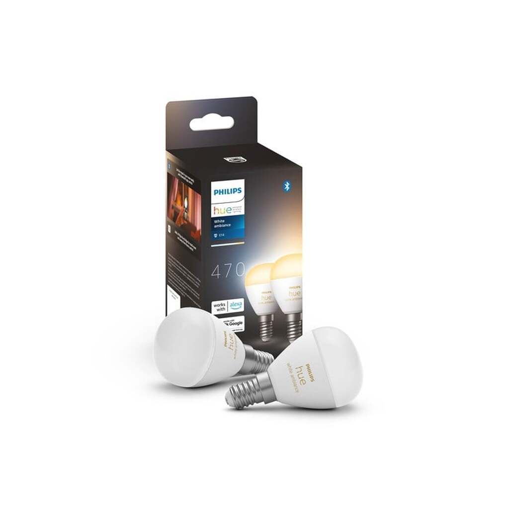 Philips Hue White ambiance E14 Intelligent kronepære (2-pakke)