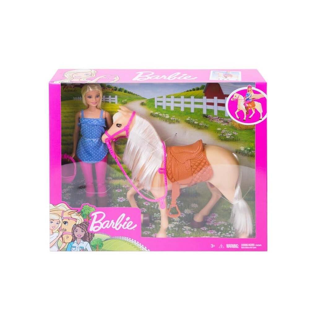 Barbie Dukke og Hest (Blond)