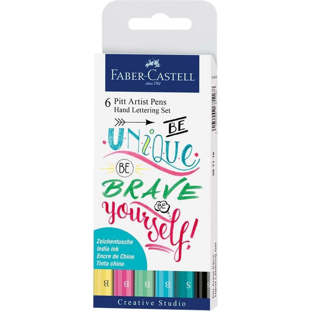 Faber-Castell Pitt artist pen handlettering 6 pastel