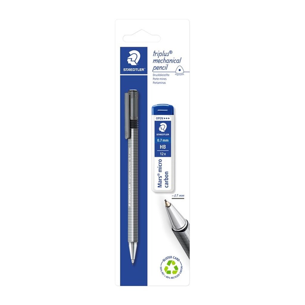 Staedtler Triplus Micro Pencil 0,7mm + miner 1/Bk