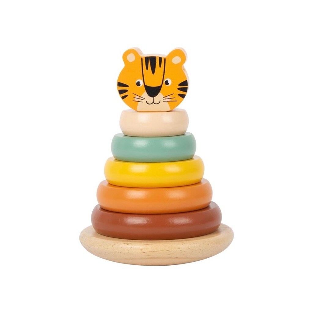 Small Foot - Wooden Stacking Tower Safari Tiger 7