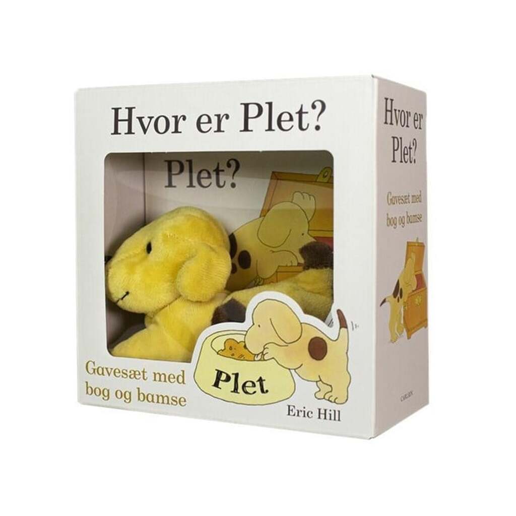 Hvor er Plet? Gavesæt med bog og bamse - Børnebog - Papbog