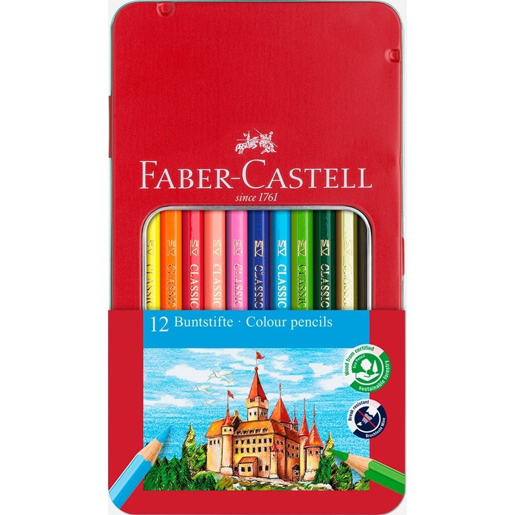 Faber-Castell Farveblyant 12 ass tin