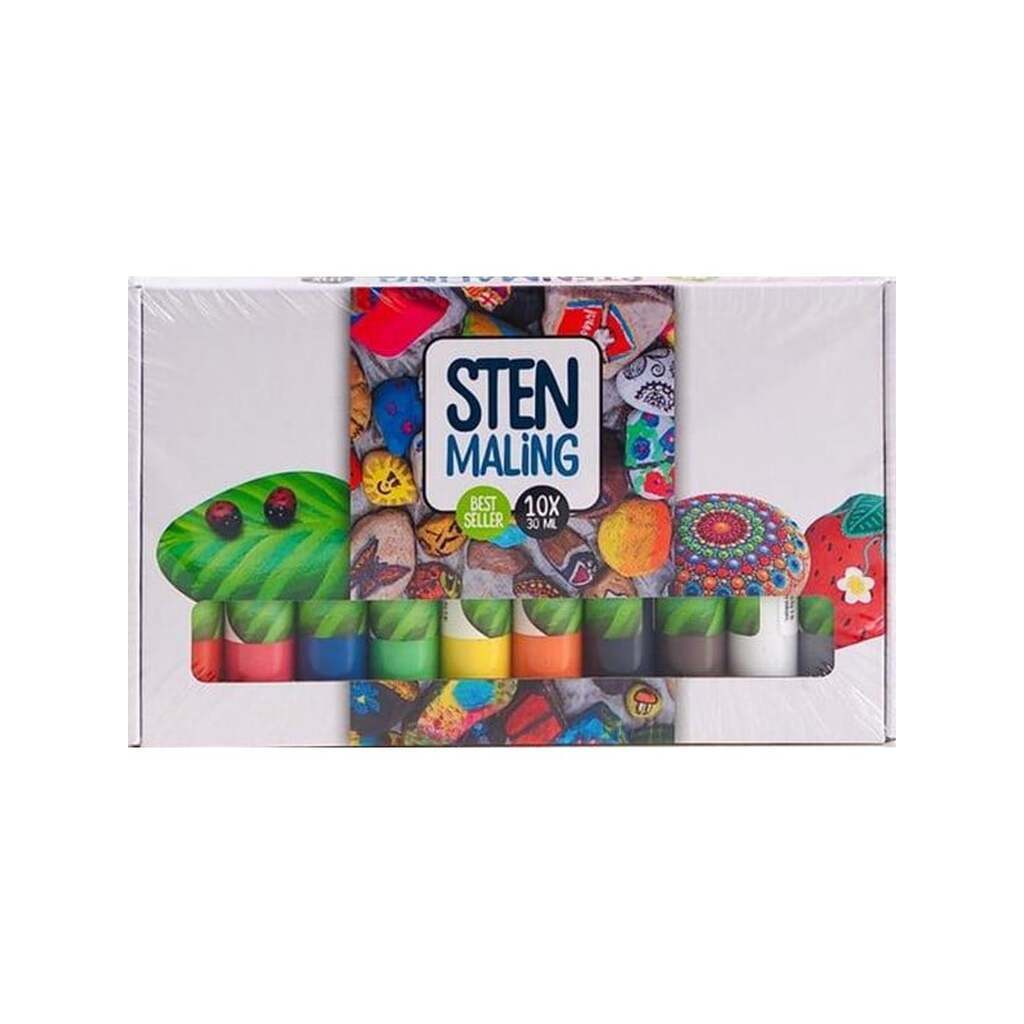 Hobby Mate Stenmaling 10*30ml METALLIC farver