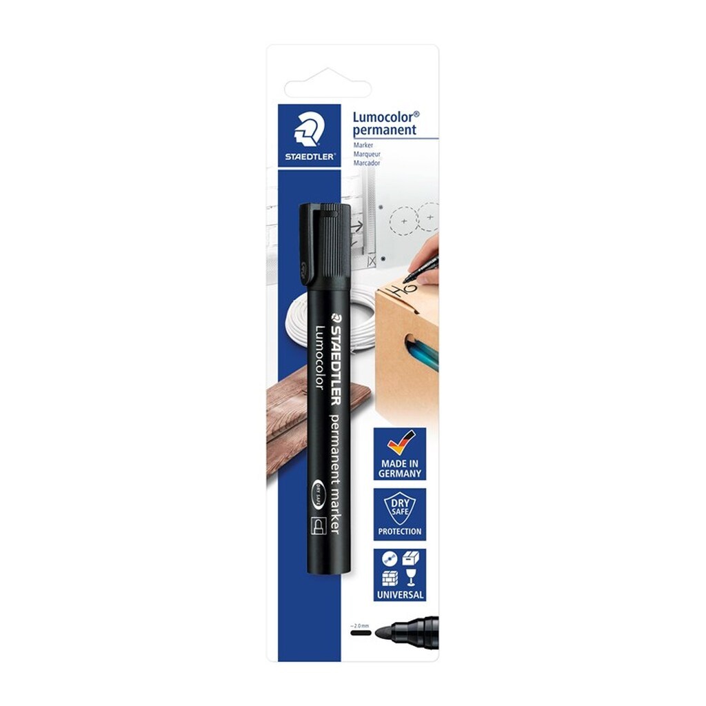 Staedtler Lumocolor Marker Perm 2mm Sort 1/Bk