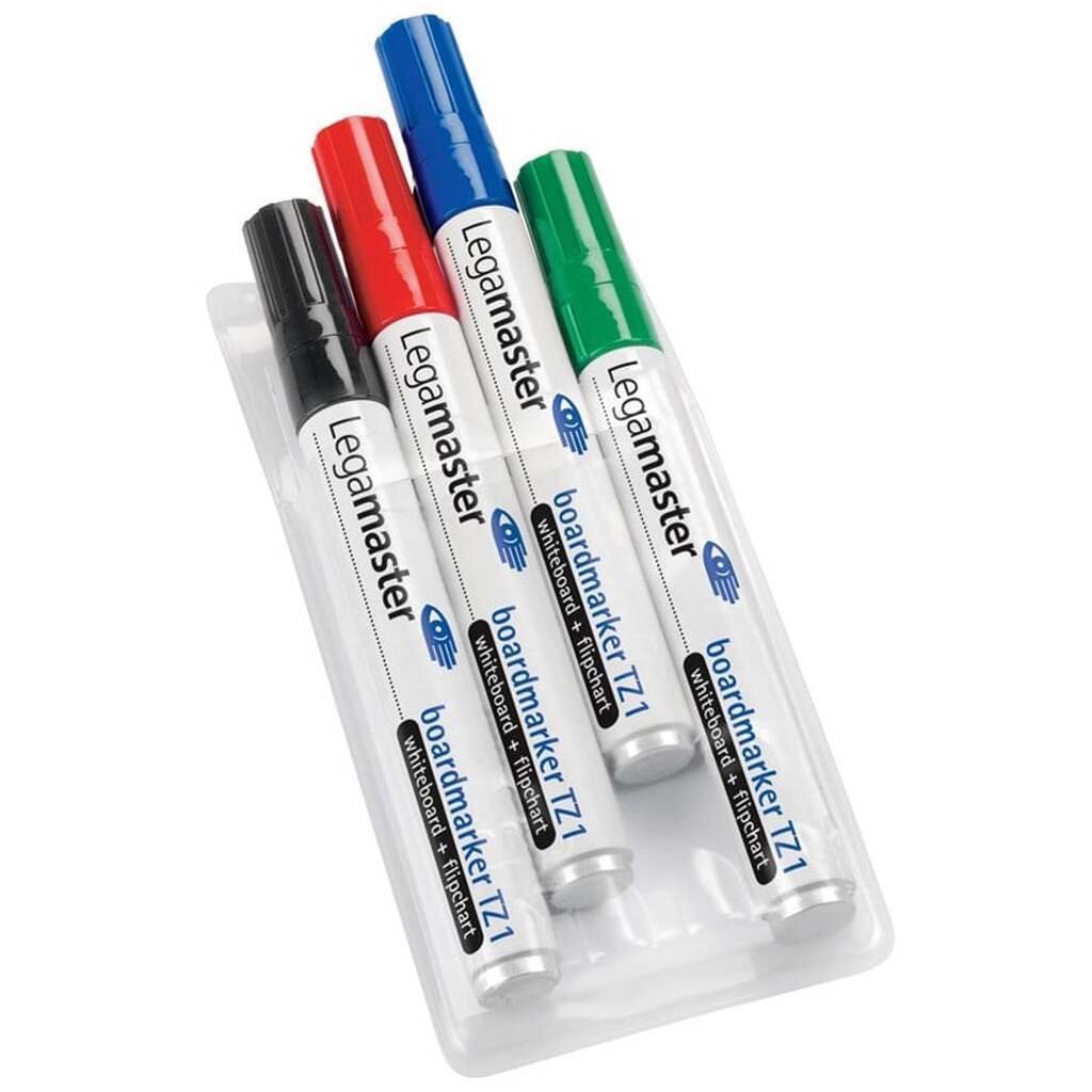 Legamaster Whiteboard and flipchart marker in one wallet of 4 ass. Colours