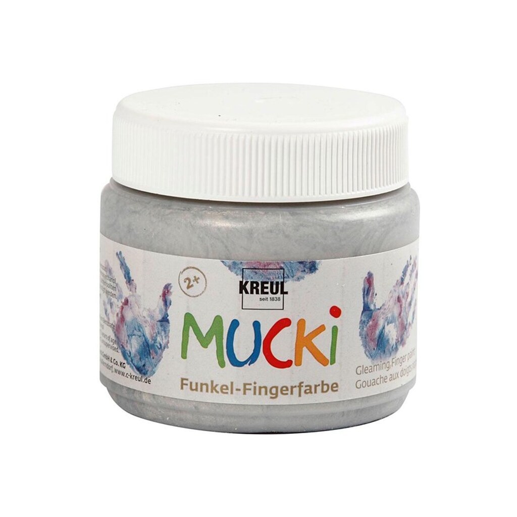 Creativ Company Mucki Finger Paint - Silver Metallic 150ml