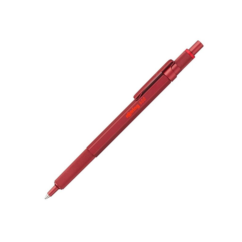 Rotring rOtring 600 kuglepen | Mellempunkt | Sort blæk | Rød tønde med skridsikkert knurled greb | Genopfyldning