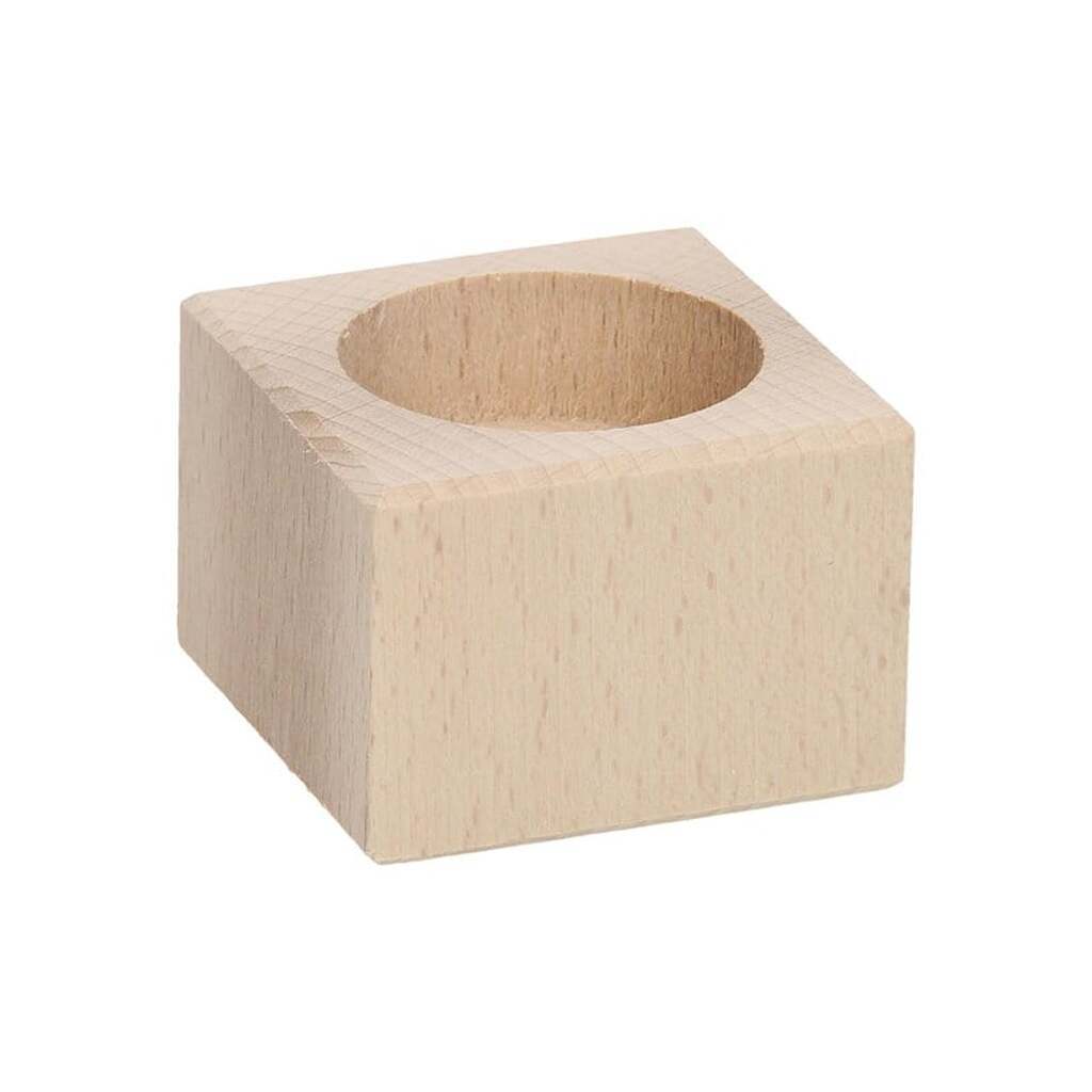 Playwood Tea light holder Square Beech wood 4cm