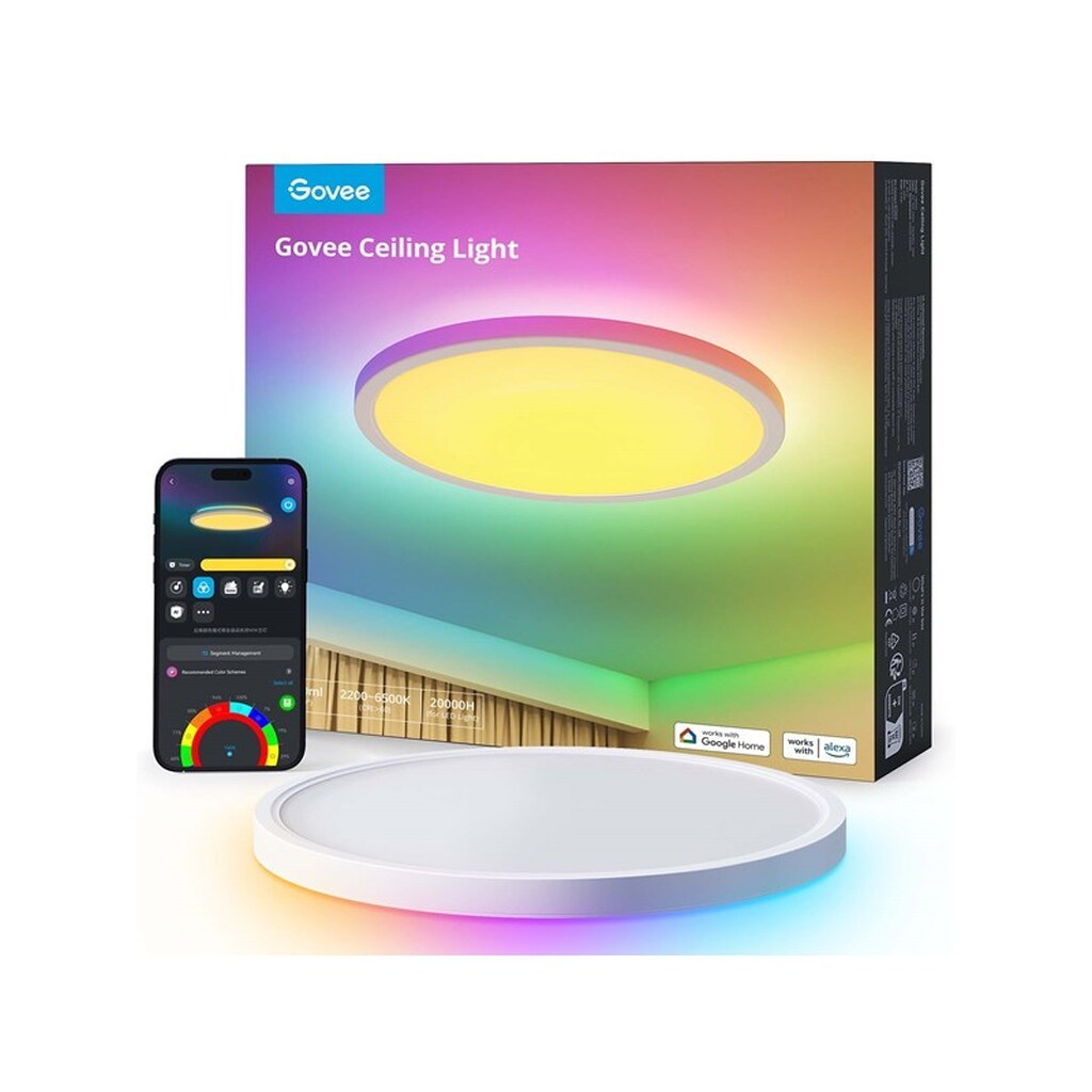 Govee 12" RGBWW + RGBIC Round Smart Ceiling Light