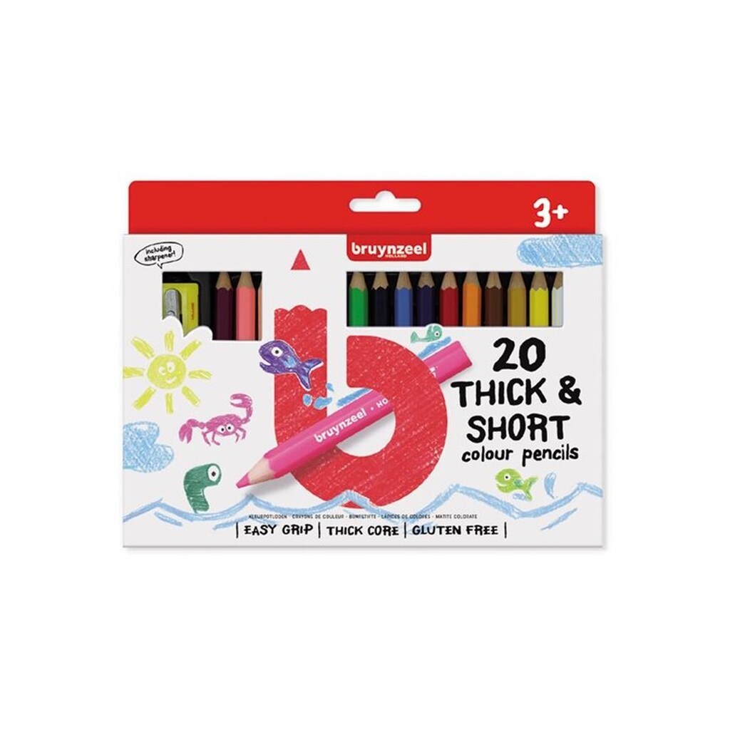 Bruynzeel Kids Short Thick Colored Pencils 20 pcs.