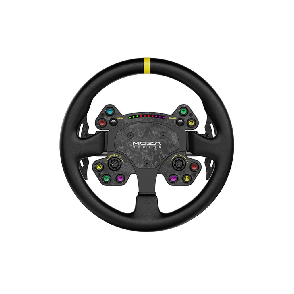 Moza Racing RS V2 Steering Wheel Round - Leather (33 cm) - Wireless Wheel - PC