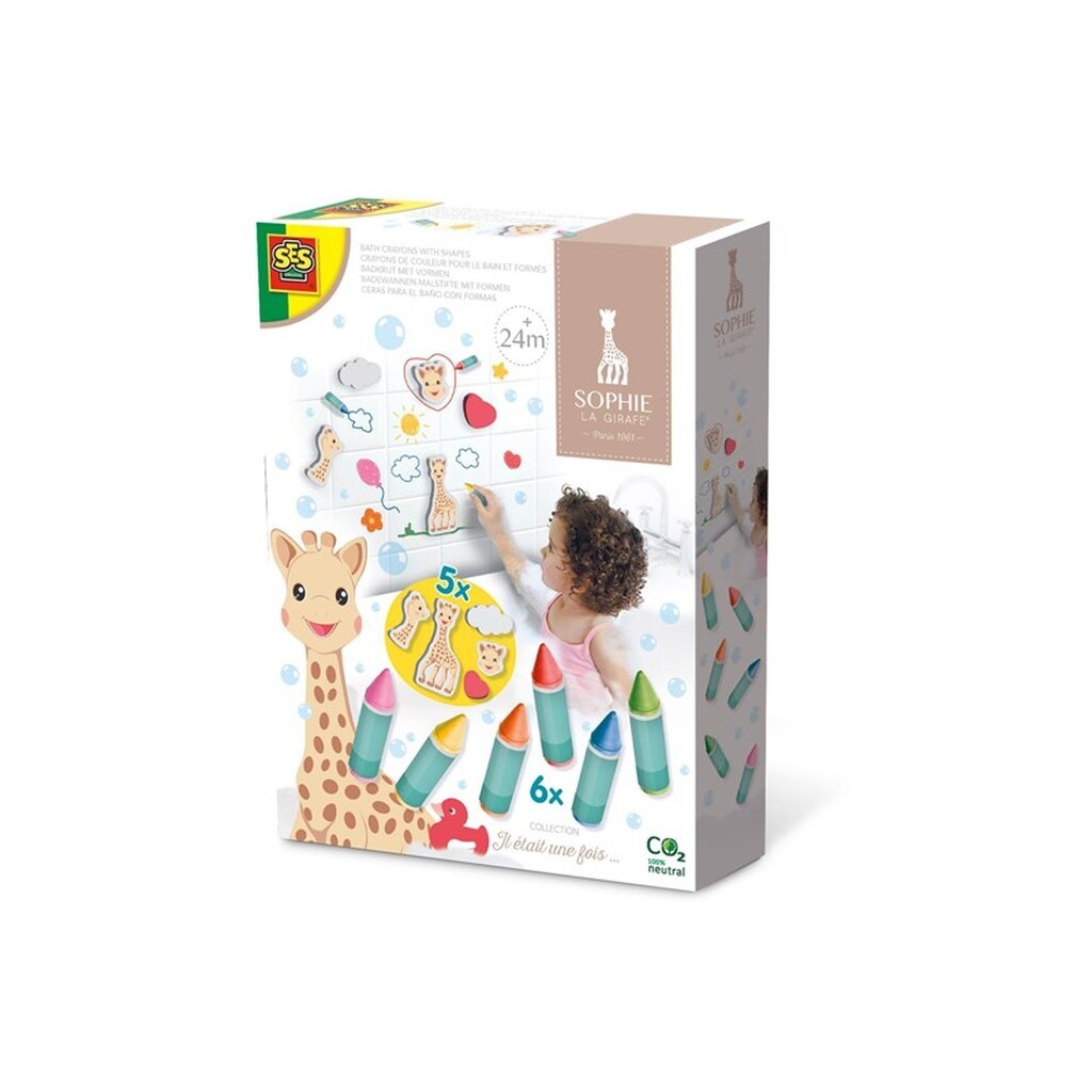 SES Creative Sophie La Girafe Bath Chalk with Shapes