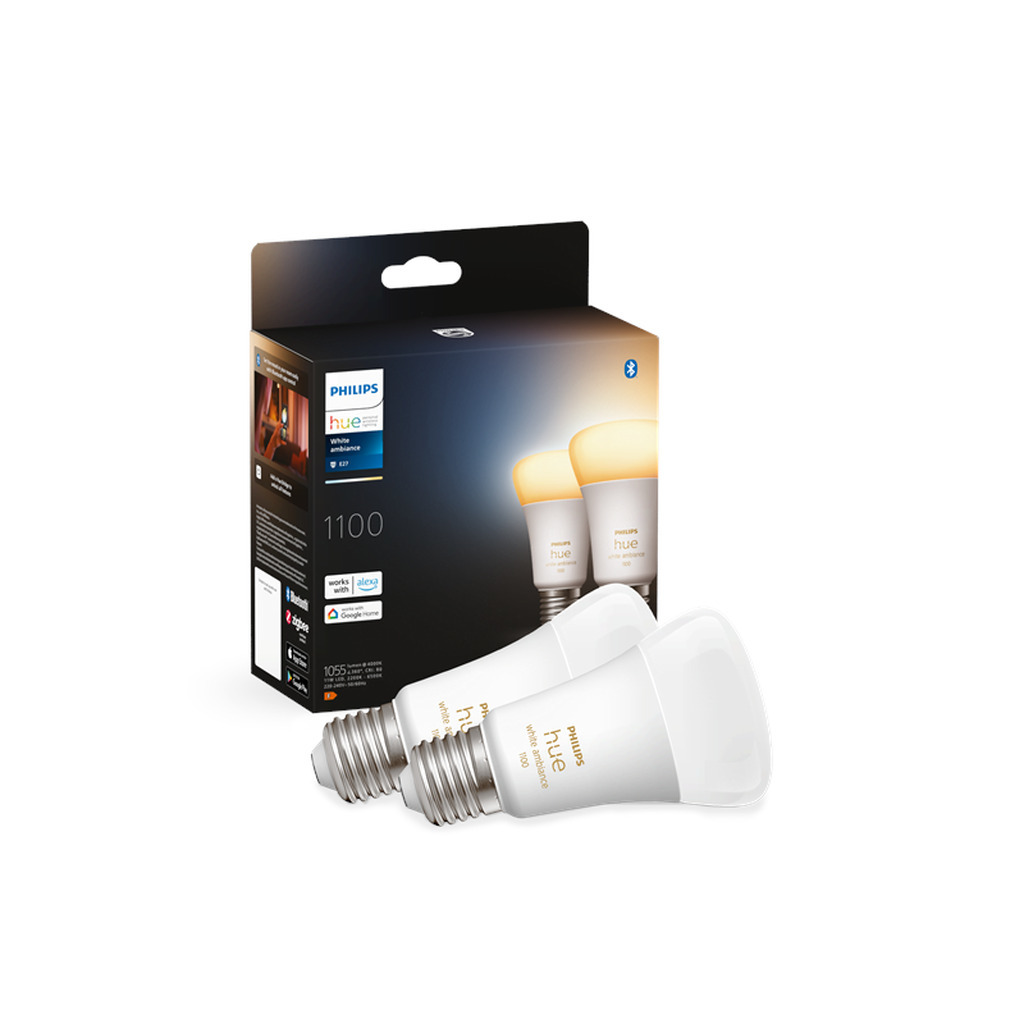 Philips Hue White Ambiance A60 E27 Intelligent pære (2-pak)