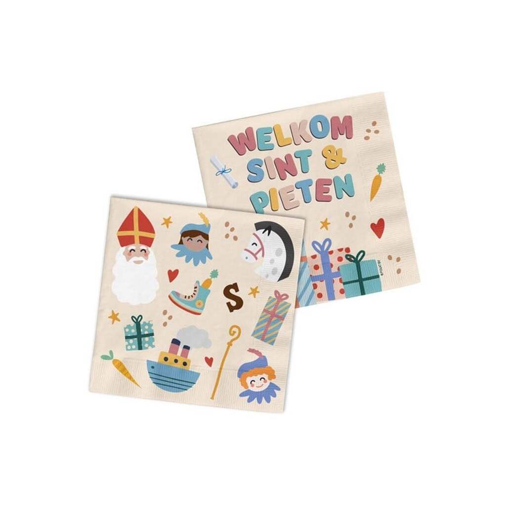 Folat BV - Napkins Welcome Santa &amp; Pieten 20 pcs.