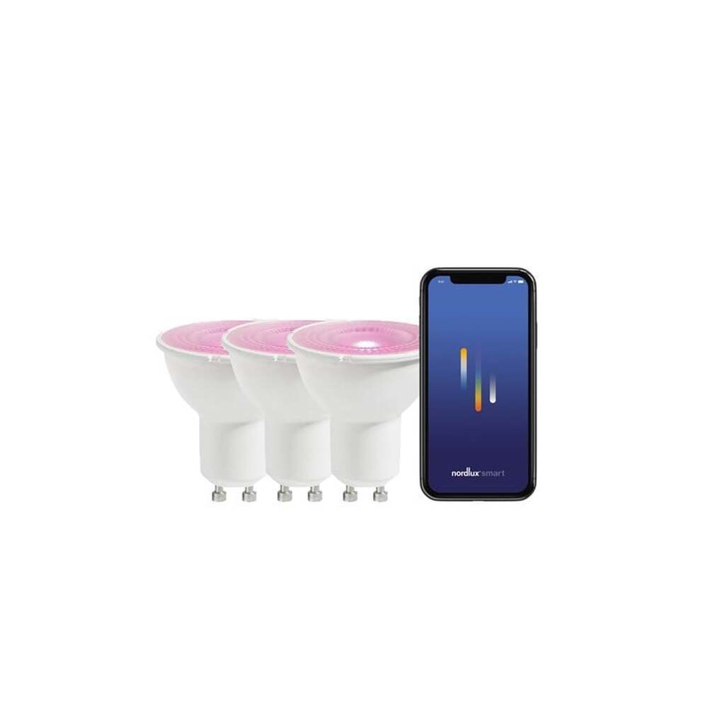 Nordlux Smart GU10 Pære, 2200-6500K+RGB, Hvid - 3-pak