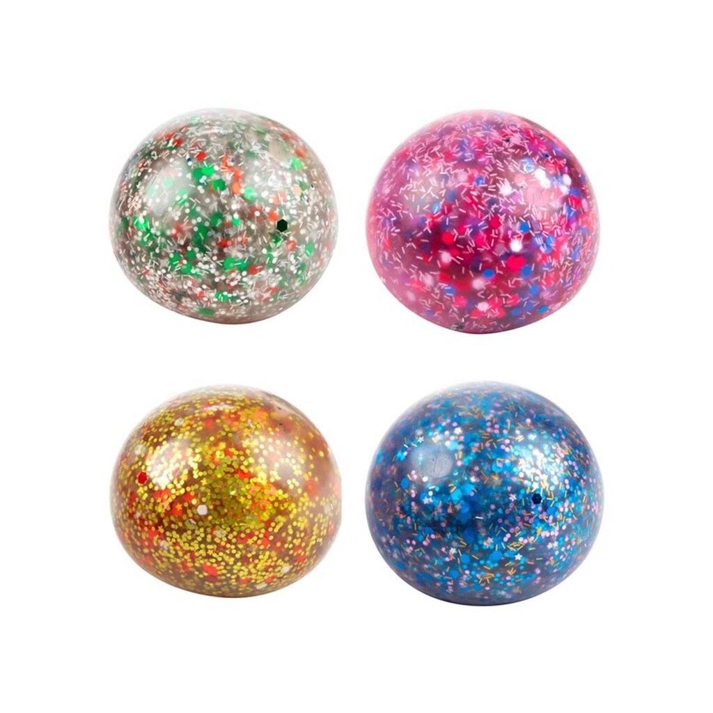 Toi-Toys Fun Squeeze Ball Night Filled with Glitter Gel 6cm