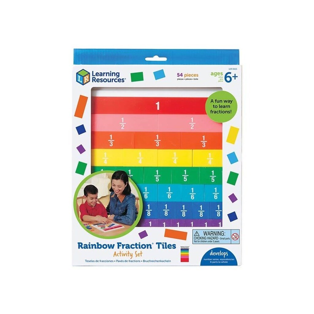 Learning Resources Rainbow Fraction Tiles With Tray