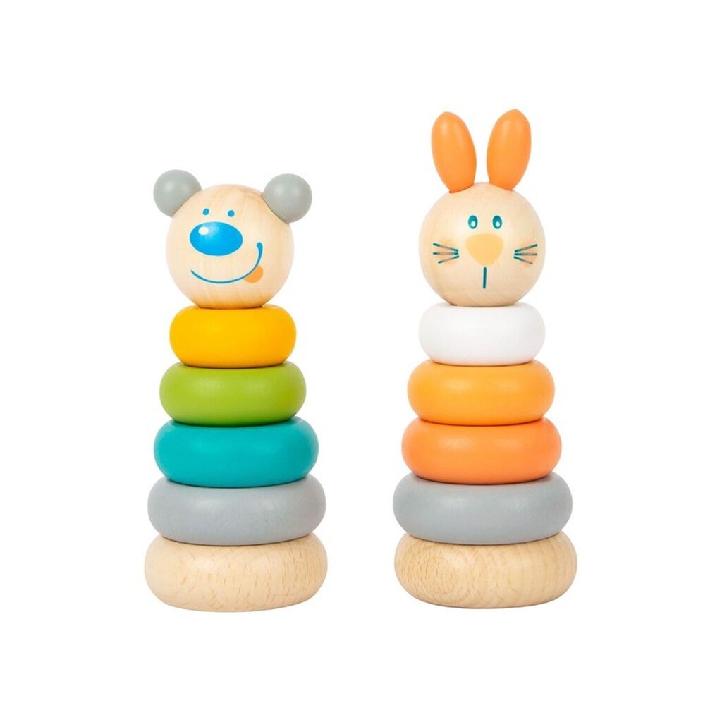 Small Foot - Wooden Stacking Tower Animal Pastel