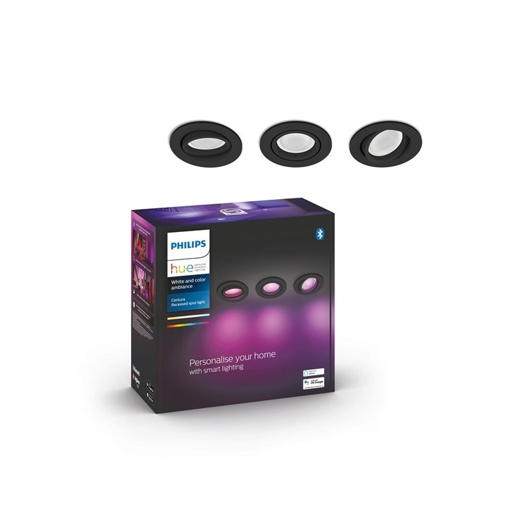 Philips Hue Centura Indbygningsspot Rund - Sort - 3-Pak