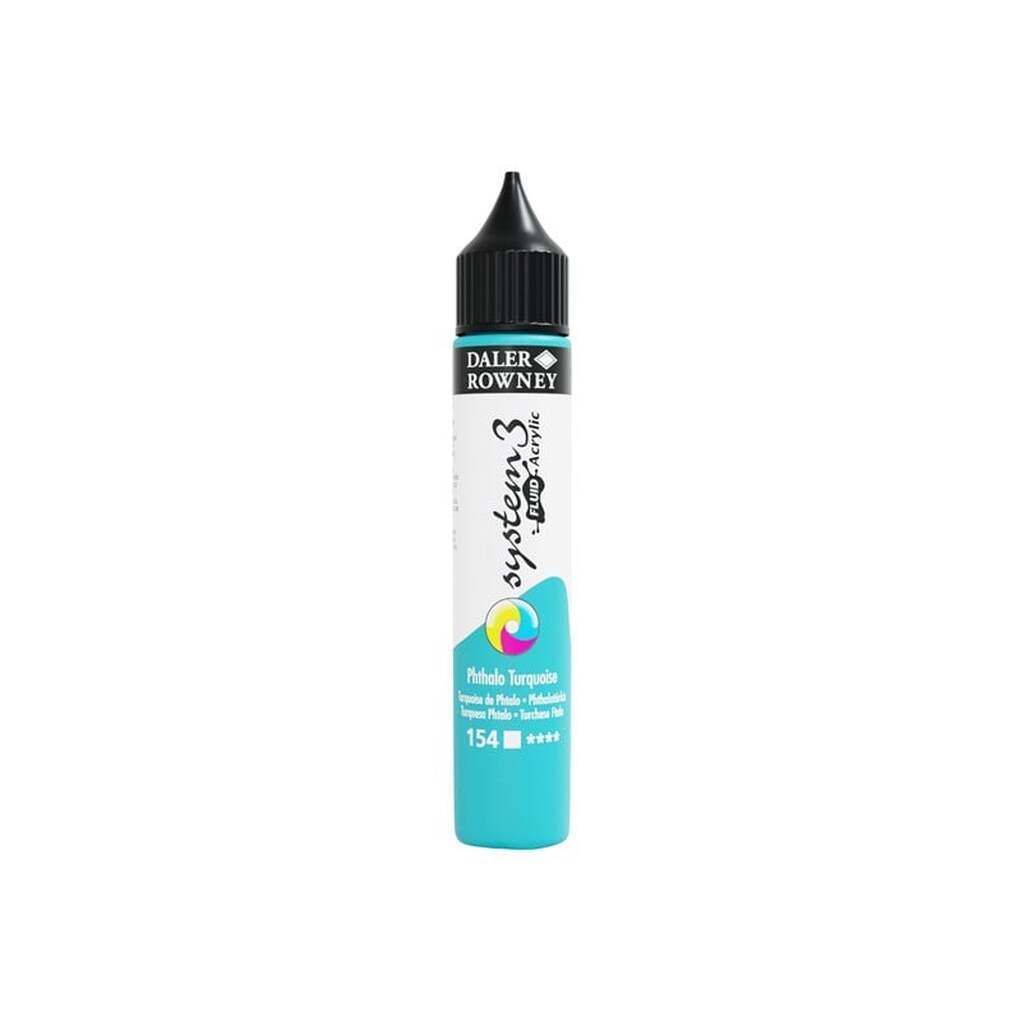 Daler-Rowney System3 Fluid Acrylic 29.5 ml Phthalo Turquoise