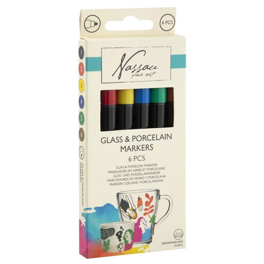 Creative Craft Group Tusser til porcelæn og glas 6 stk