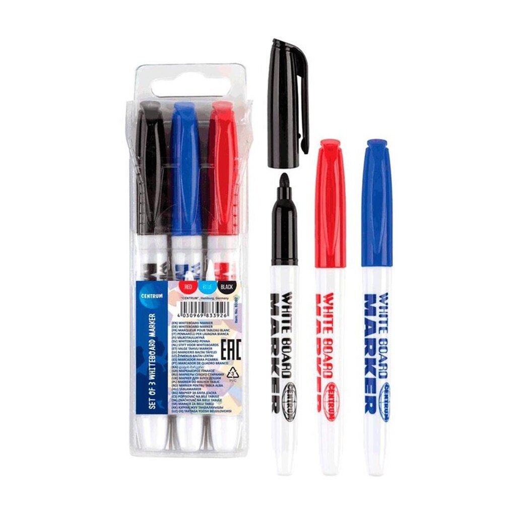 CENTRUM Whiteboardmarker medium. 3 stk. ass.