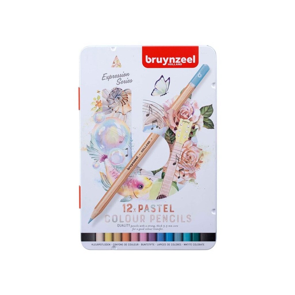 Bruynzeel Expression Colored Pencils Pastel Shades Tin 12
