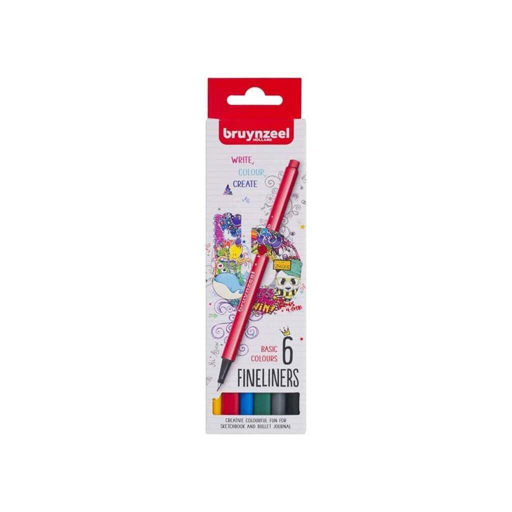 Bruynzeel Fineliner Set Basic 6 Colors