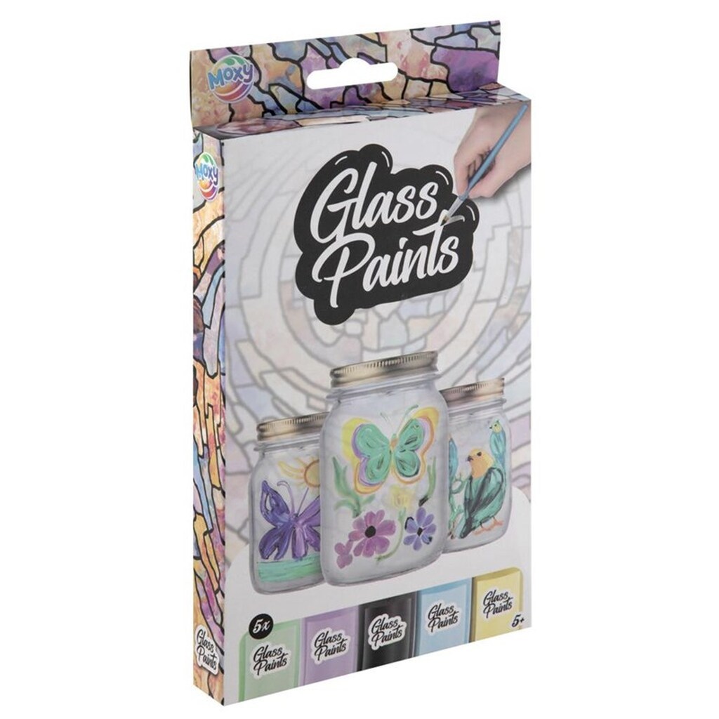 Hobby Mate Glas Maling, 5 stk 22ml. inklusiv pensel