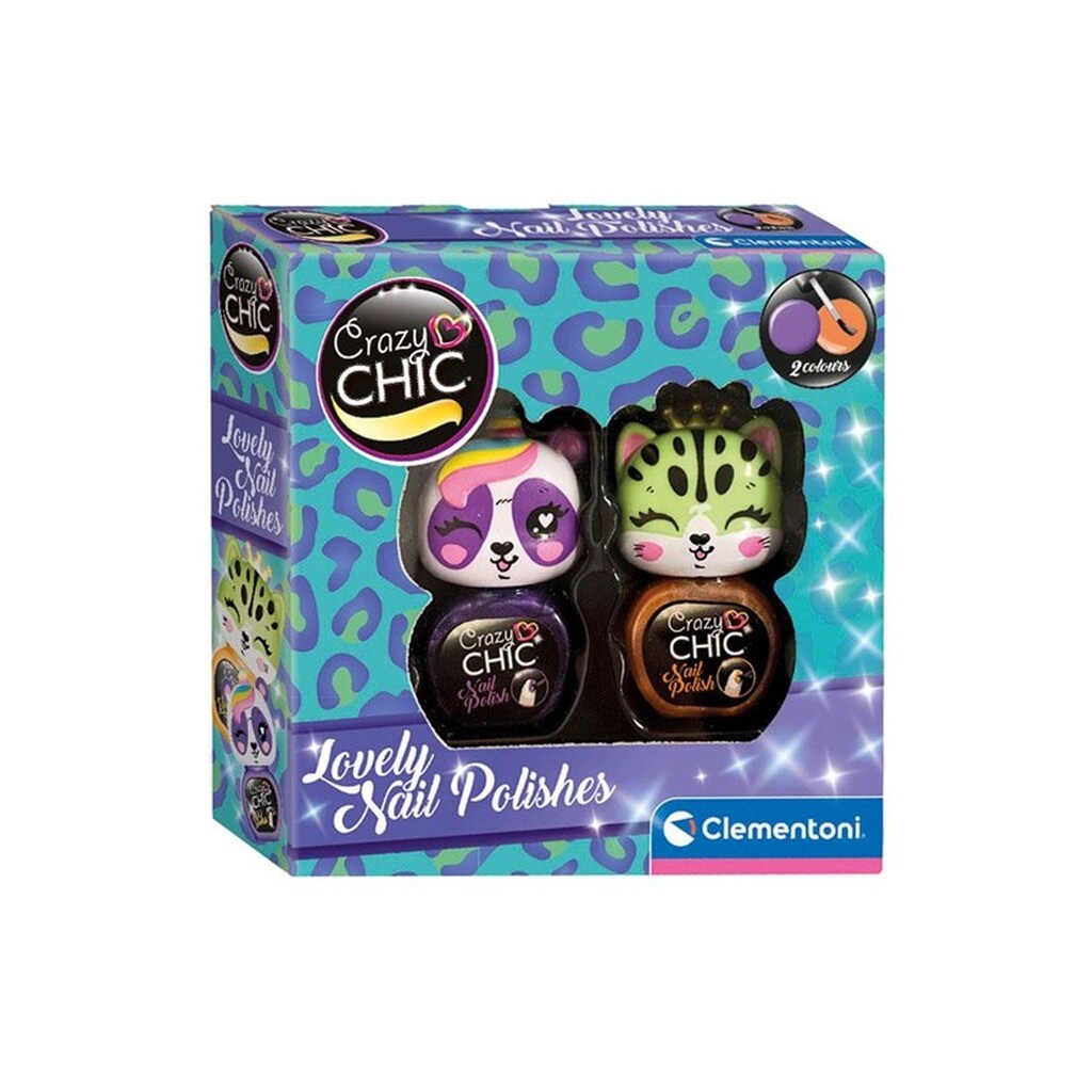 Clementoni Crazy Chic Nail Polish Orange/Purple 2 pcs.
