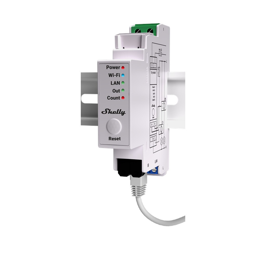 Shelly Pro EM 50A - WiFi 1-faset energimåler, 2x50A
