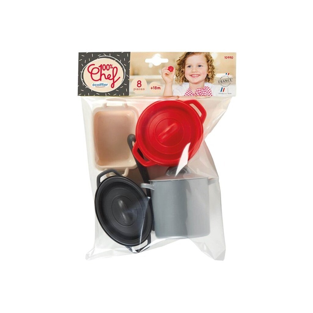 Ecoiffier 100% Chef Pans and Dining Set 8pcs.