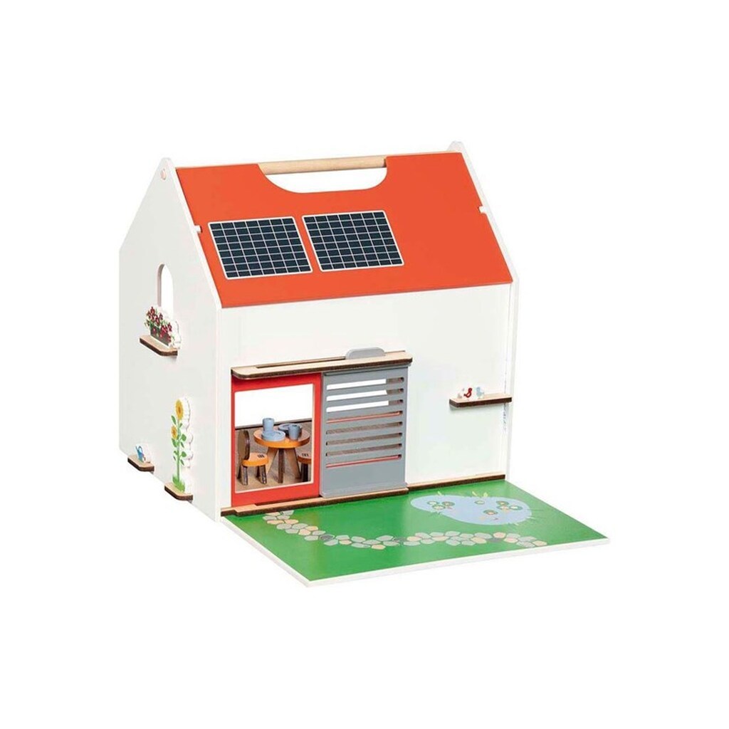 Goki - Wooden Portable Doll House with Accessories