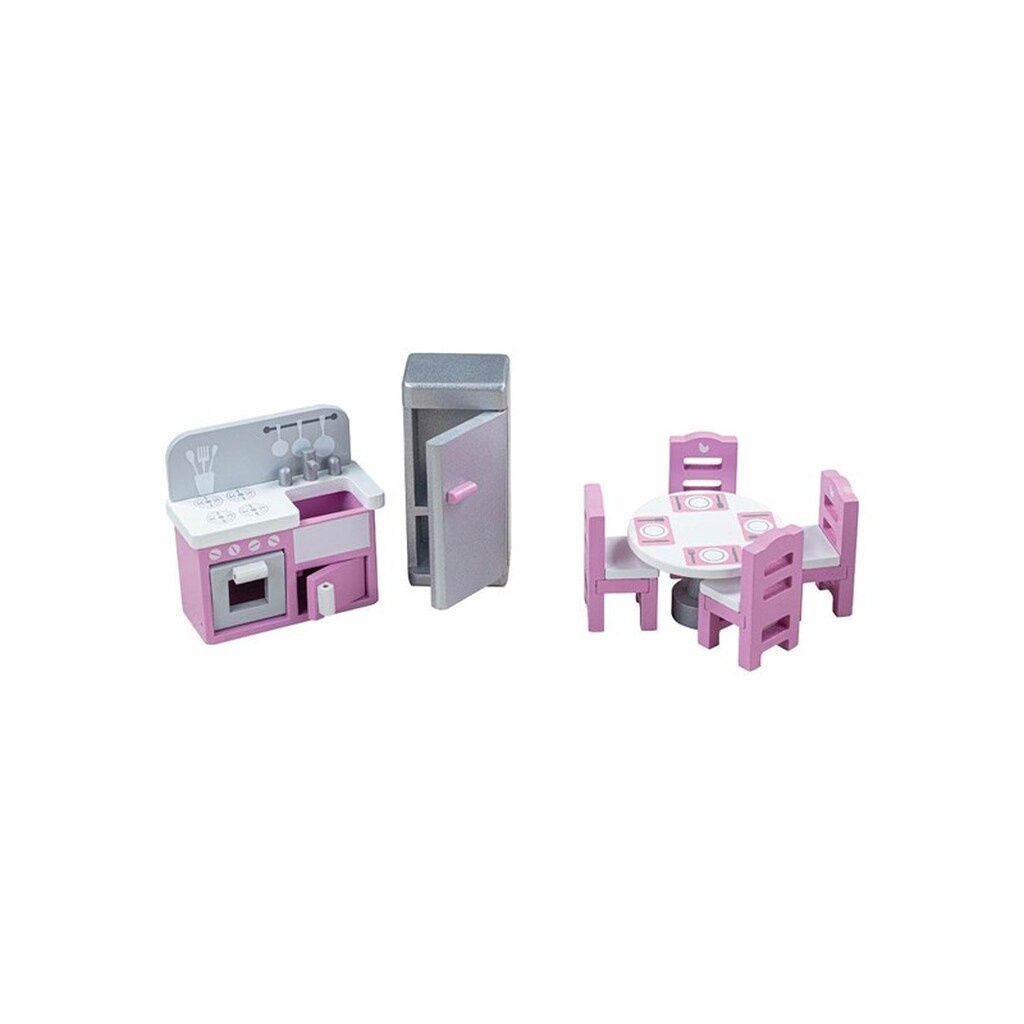 Tidlo Wooden Dollhouse Furniture Kitchen 9 pieces.