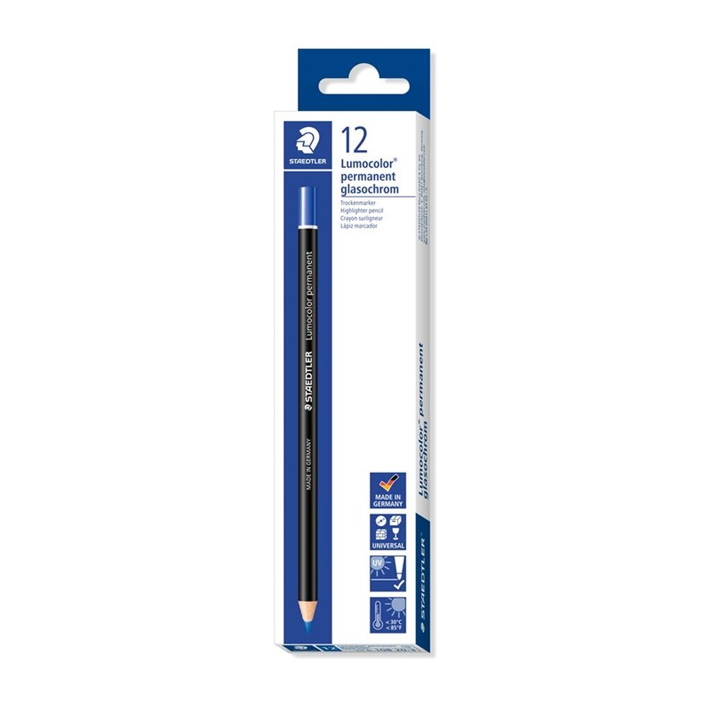 Staedtler LUMOCOLOR TØRMARKER PERM BLÅ, ÆSKE 12 STK