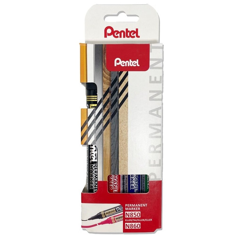 Pentel N850-4 PERMANENT Marker 4,2mm Sæt